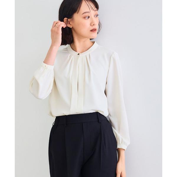 ブラウス シャツ 「シワになりにくい」シルキーサテン2WAYタックブラウス「CROSS FUNCTI...