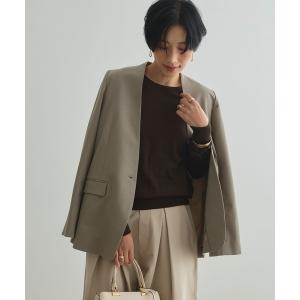 ジャケット ノーカラージャケット 「シワになりにくい」サマ美え リラックスノーカラージャケット「CROSS FUNCTION/クロスファンクション」