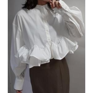 ブラウス シャツ ブロードフリルヘムブラウス レディース