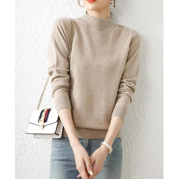 ニット セーター 一度触れたら、手放せない。もちもち触感のハイネックニット。 レディース