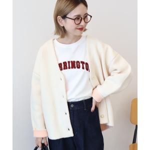 カーディガン VネックWフェイスニットカーディガン「WEB限定カラー有り」 レディース