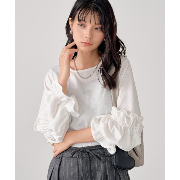 tシャツ スリーブデザインカットソープルオーバー レディース