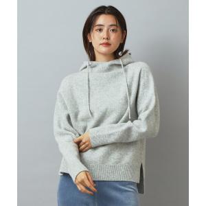 ニット セーター カシミヤブレンドフードニット レディース