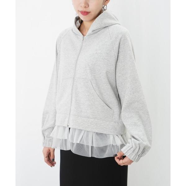 tシャツ LC/LLL 裾チュール裏毛パーカー レディース