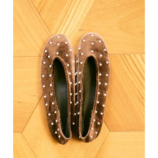 パンプス Velvet pearl dot pumps / ベルベットパールドットパンプス