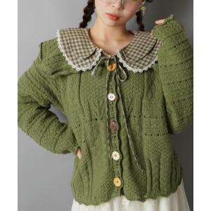 カーディガン いろいろボタンカーディガン/ボタンコア レディース