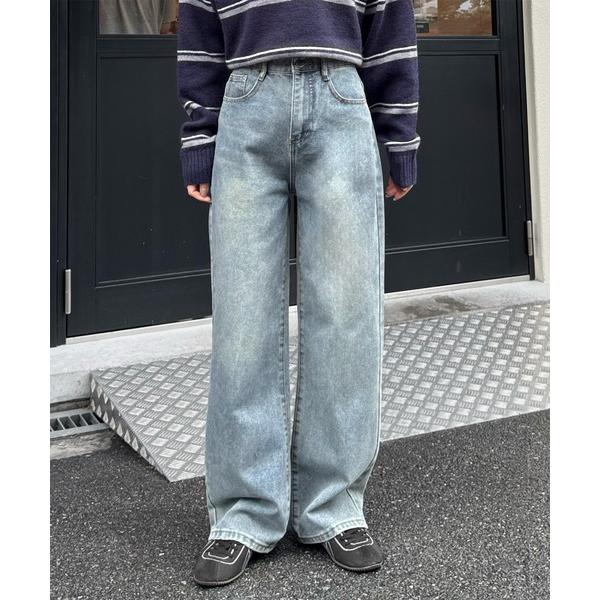 ジーンズ デニム デニムパンツ 「選べる4サイズ！！」ベーシックセミワイドストレートデニム レディー...