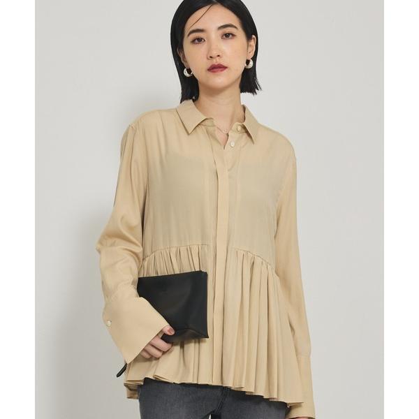 ブラウス シャツ ギャザータック切り替えシャツ/オフィスカジュアル/レイヤード レディース