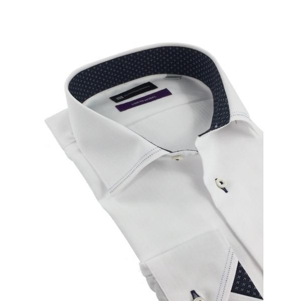 フォーマル シャツ 「ノンアイロン」長袖ワイシャツ「アーバン」デザインシリーズ　ホワイト メンズ