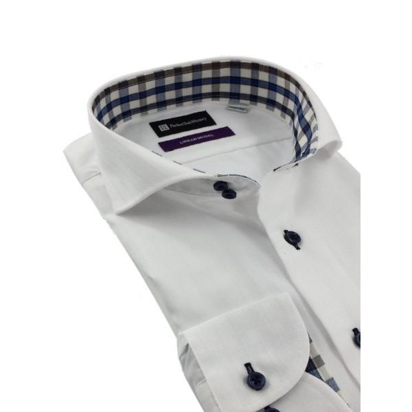 フォーマル シャツ 「ノンアイロン」長袖ワイシャツ「アーバン」デザインシリーズ　ホワイト メンズ