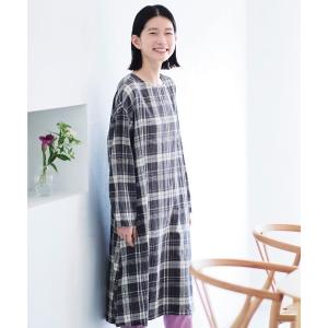 サニークラウズチェック柄 長袖シャツワンピースMP　bonpon bonponサニークラウズ チェック柄 長袖 シャツ ワンピースMP Sunny