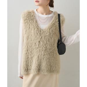 ベスト ジレ シャギーニットベスト レディース