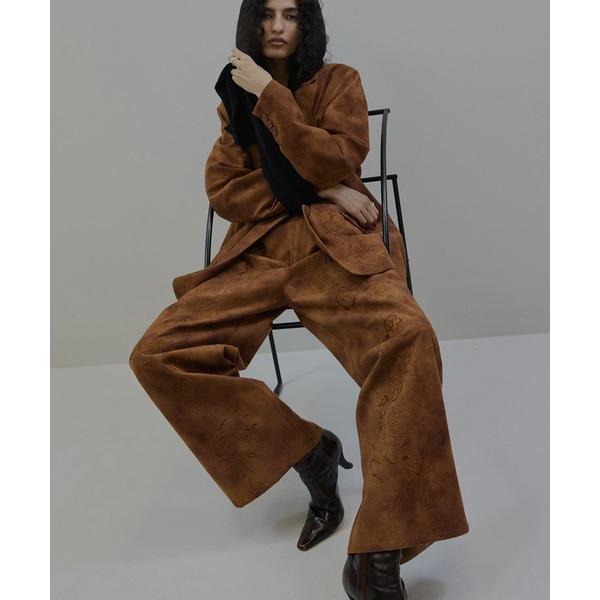 パンツ SYNTHETIC SUEDE EMBROIDERY PANTS レディース