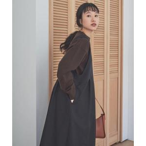 ワンピース 深Uネック切替ジャンパースカート