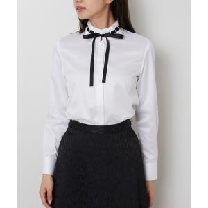 ブラウス シャツ 「NARACAMICIE」ツイルレースカラー長袖シャツ レディース