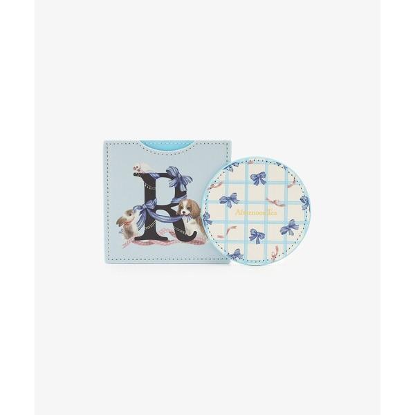 鏡 イニシャルケース付きミラー