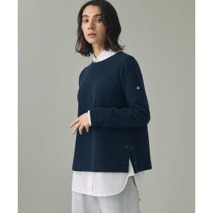 トレーナー スウェット サイドスリットボタン クルーネックフリースプルオーバー レディース