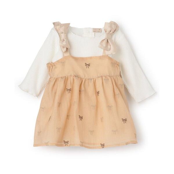 ベビー リボン刺しゅうOPセットアップ