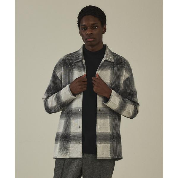 カーディガン オンブレー ニットシャツ メンズ