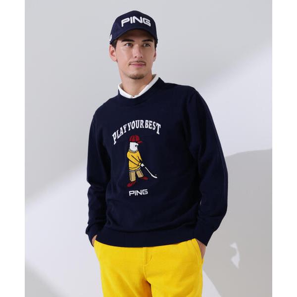 セーター ニット 「PING APPAREL」Mr.PINGジャカードクルーネックニットプルオーバー...