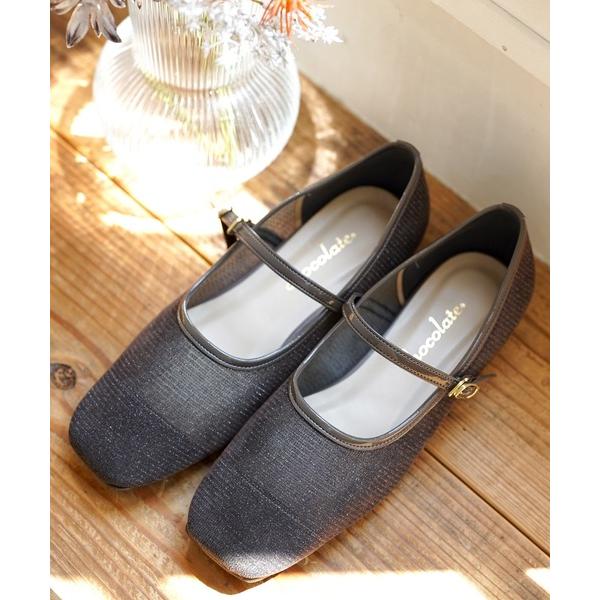 パンプス 晴雨兼用 チュール メリージェーンパンプス「日本製」