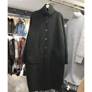 カーディガン ハイネックリブニットロングカーディガン レディース