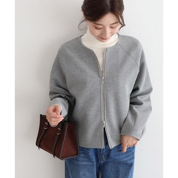 ブルゾン アウター ノーカラーダンボールブルゾン レディース