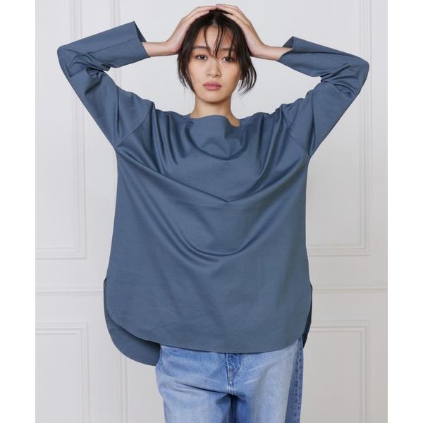 tシャツ すべすべコットンポンチ ラウンドテールロングカットソー レディース