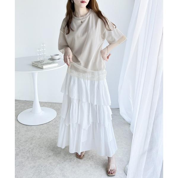 「Java」 半袖ブラウス LARGE グレー レディース