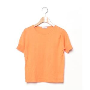 「OLD ENGLAND」 半袖ニット - オレンジ レディース