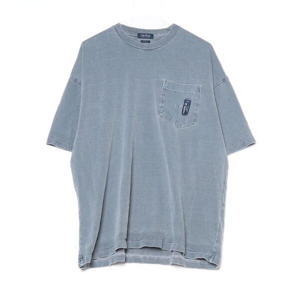 「NAUTICA」 ワンポイント半袖Tシャツ L ブルー メンズ