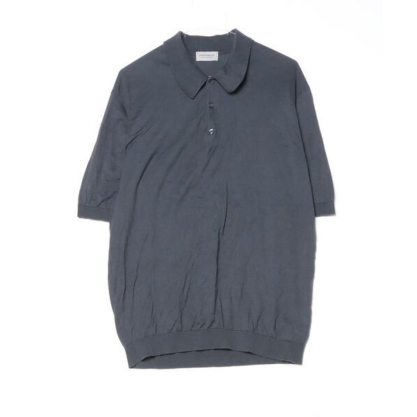 「JOHN SMEDLEY」 半袖ポロシャツ LARGE スミクロ メンズ