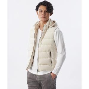 ダウンベスト ベスト ＊Safari11月号掲載＊ベロアツイルジャージーダウンベスト メンズ