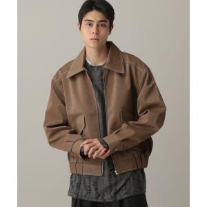 ブルゾン アウター LAND MUSEUM／ステッチレザーブルゾン メンズ