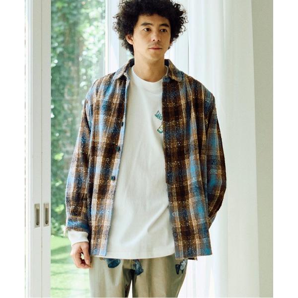 シャツ ビエラチェック ギャザーオーバーシャツ メンズ レディース