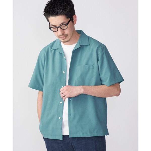 「SHIPS」 半袖シャツ MEDIUM ライトブルー メンズ