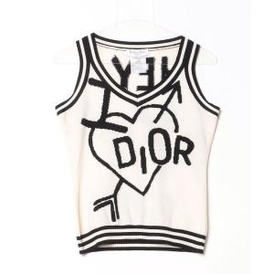 「Christian Dior」 ノースリーブニット 42 ベージュ レディース