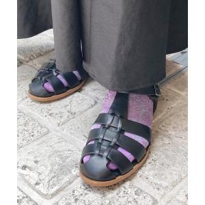 「ground green store」 フラットサンダル 37 ブラック レディース