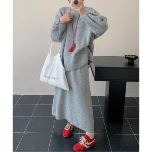 カーディガン セットアップ 2Wayニットトップス＆ロングスカート レディース