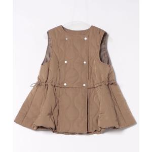 ダウンベスト ベスト タフタキルティングフレアベスト レディース