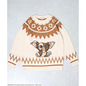 セーター ニット GREMLINS（グレムリン）GIZMOギズモ キャラクタージャガード求心柄ニットセーター メンズ レディース ユニセックス メンズ