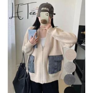 Cepica（セピカ） カーディガン デニムコンビネップニットカーディガン