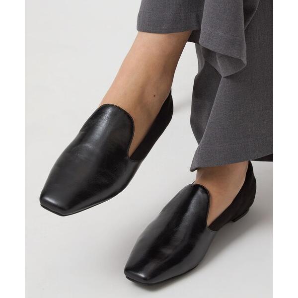 フォーマルシューズ スクエアオペラ フラットシューズ 撥水 レディース