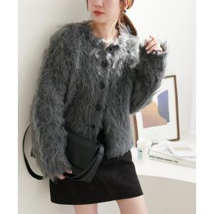 カーディガン シャギーカーディガン レディース