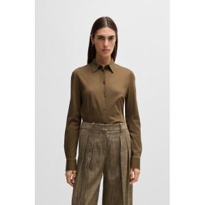 ブラウス シャツ エクストラスリムフィット ブラウス コットンジャージー レディース