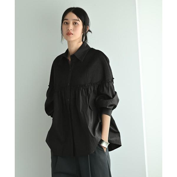 ブラウス シャツ 「BLK001」ソフトドッキングシャツ レディース