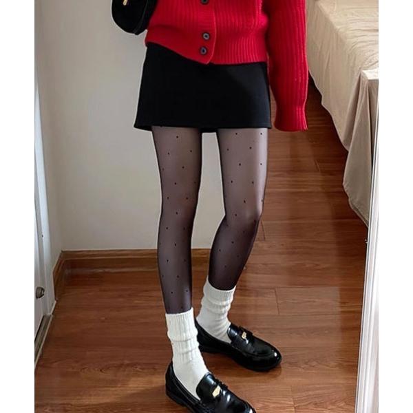 タイツ Polka dots sheer stockings レディース