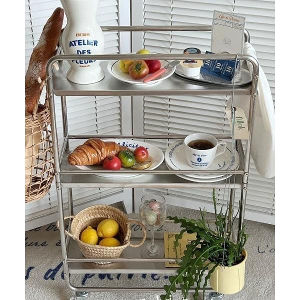 家具 STAINLESS スリムワゴン3段