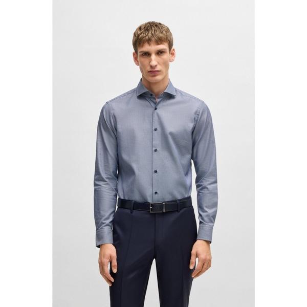 シャツ レギュラーフィットシャツ ストラクチャードコットン メンズ