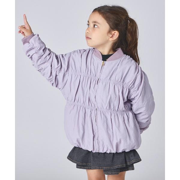 ブルゾン アウター ガールズ シャーリング ギャザー ブルゾン キッズ 子供服 女の子